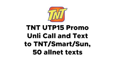 TNT UTP15 Registration: Unli Call & Text to Sun, .